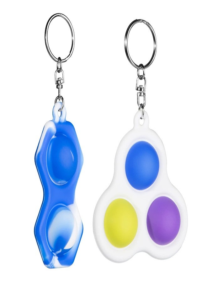 Cucue Simple Fidget Pop Toys - Portable, Calming Sensory Hand Toys for Fun & Stress Relief - Soft & Flexible Silicone Materials Keychain - Durable Poppers for Kids & Adults - Image 2